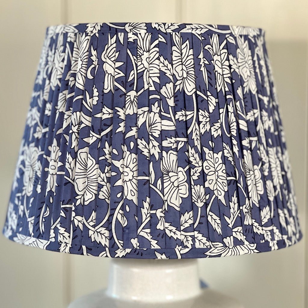 Block Print Floral Lampshade 