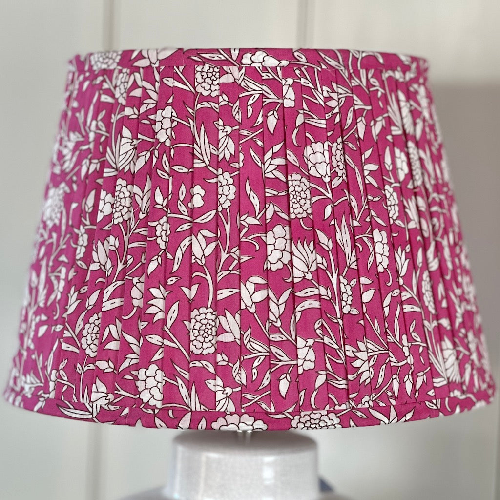 Block Print Floral Lampshade 