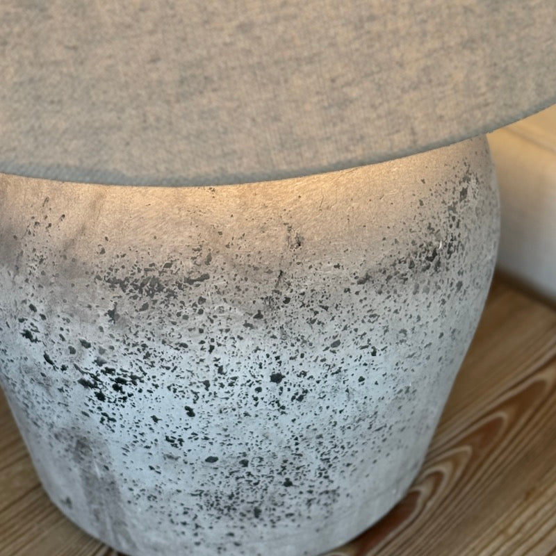 Grey Stone Effect Etna Aged Ceramic Lamp Large