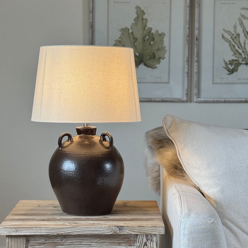 Dark Tone Glazed Urn Table Lamp