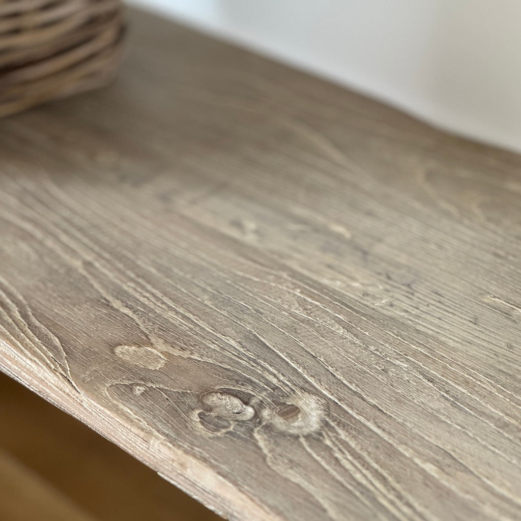 Reclaimed Chinese Elm Console Table with Shelf