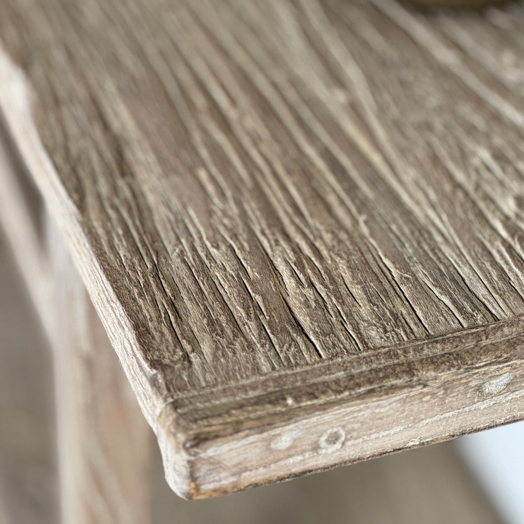 Reclaimed Chinese Elm Console Table with Shelf