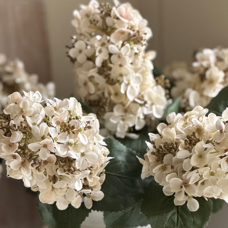 Faux Cream Hydrangea Stem