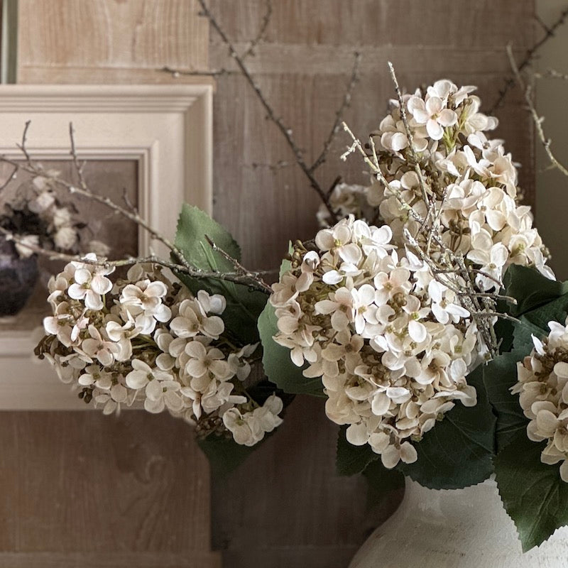 Faux Cream Hydrangea Stem