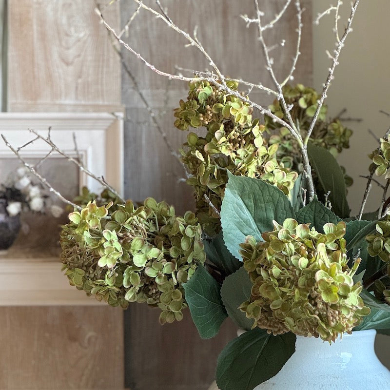 Faux Green Hydrangea Stem