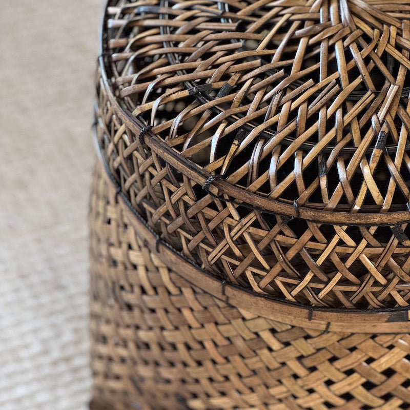 Woven Rattan Weave Basket With Lid