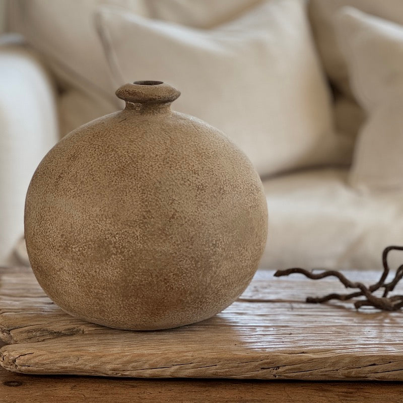 Vintage Style Sand Round Vase