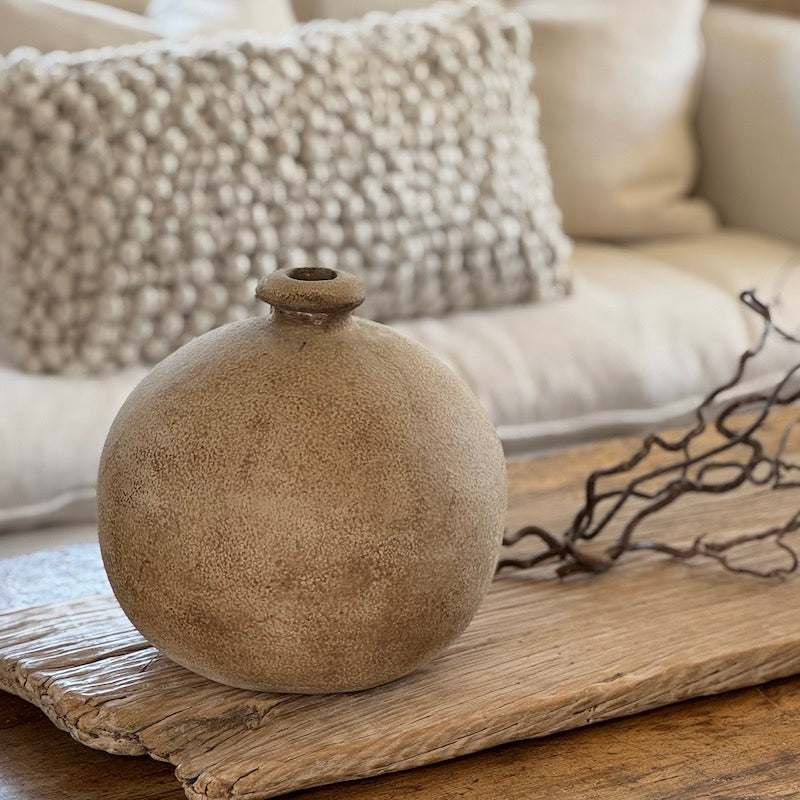 Vintage Style Sand Round Vase