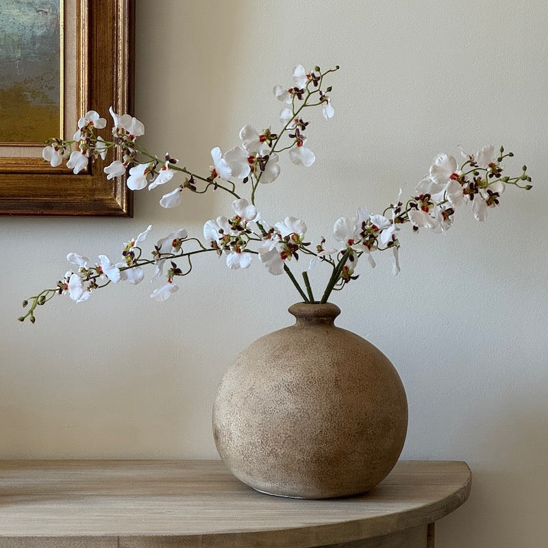 Faux Oncidium Orchid Stem White