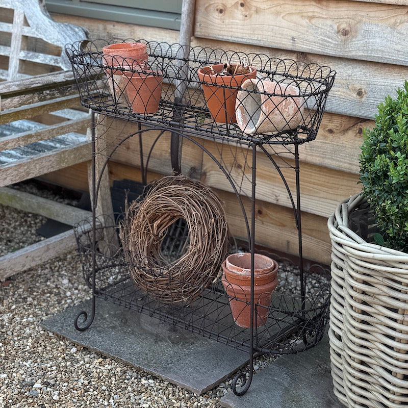 Antique Rust French Style Wirework Jardiniere