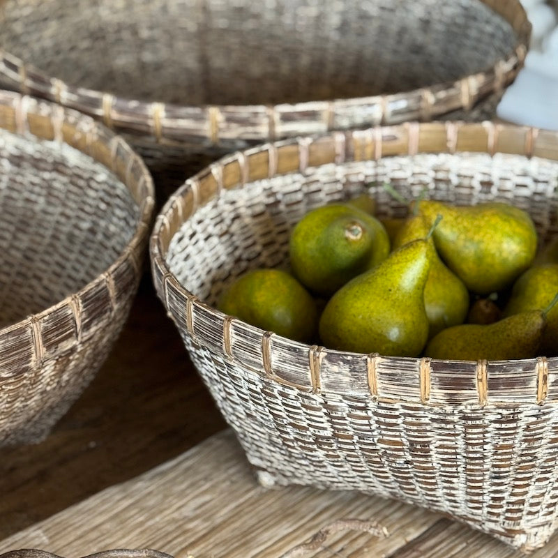 Vintage Style Rattan Woven Bowls