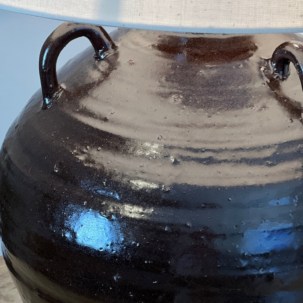 Dark Tone Glazed Urn Table Lamp