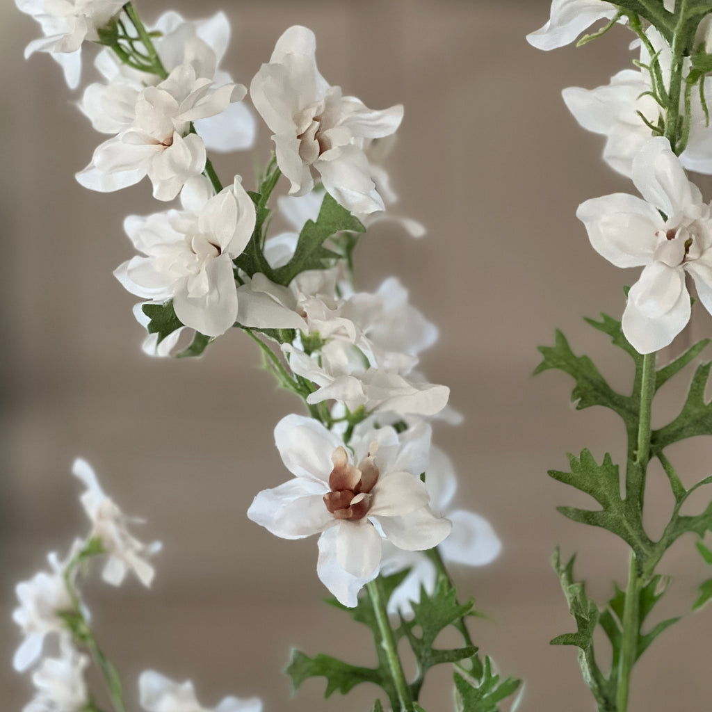 Faux Wild White Delphinium Spray