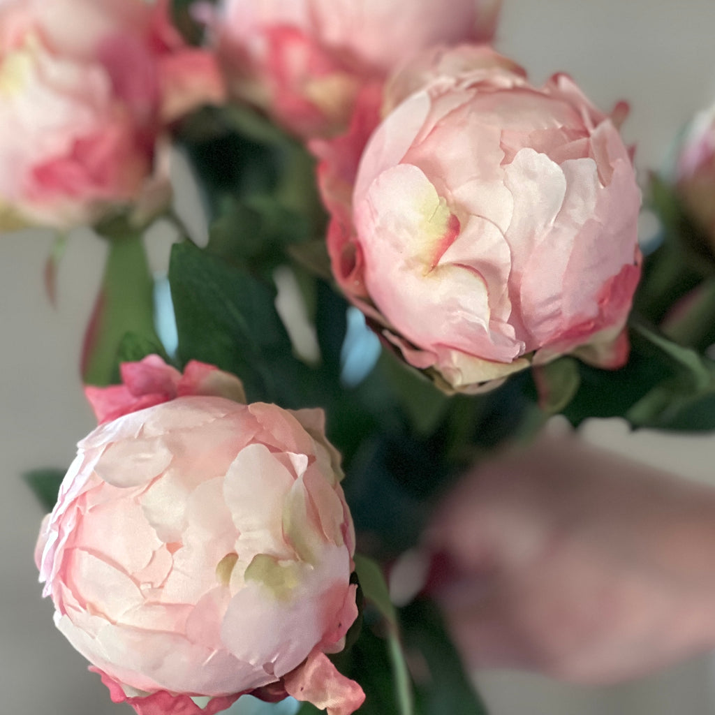 Faux Pink Peony Stem