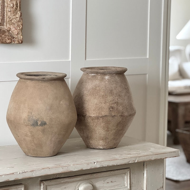 Vintage Style Diamond Terracotta Vase