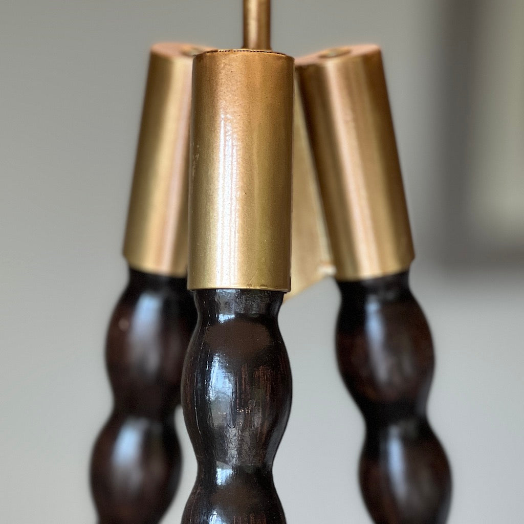 Wood Spindle Bobbin Standard Floor Lamp