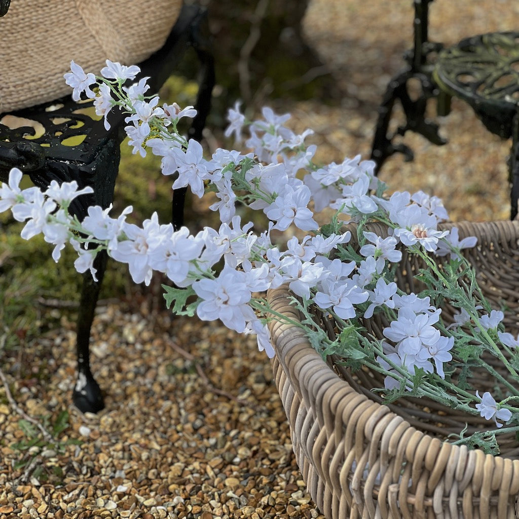 Faux Wild White Delphinium Spray