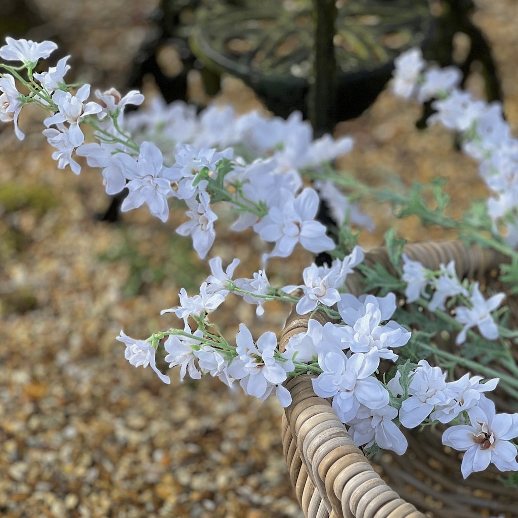 Faux Wild White Delphinium Spray