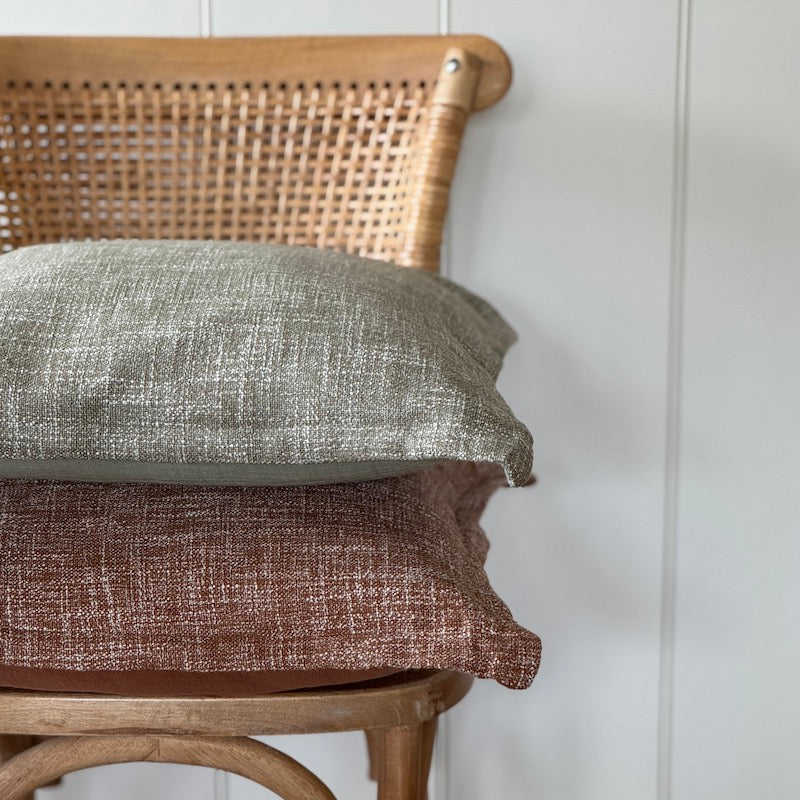 Emelia Square Cushion Sage or Rust