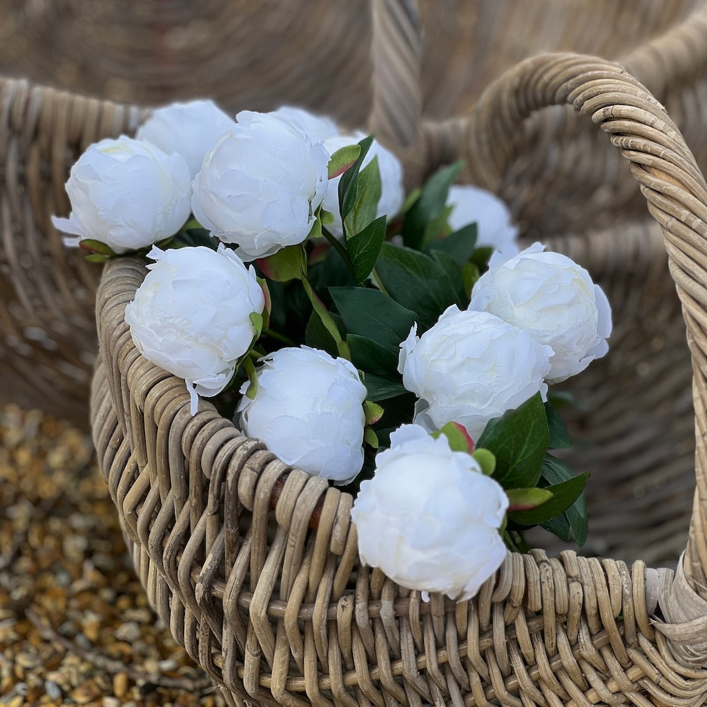 Faux White Peony In Bud