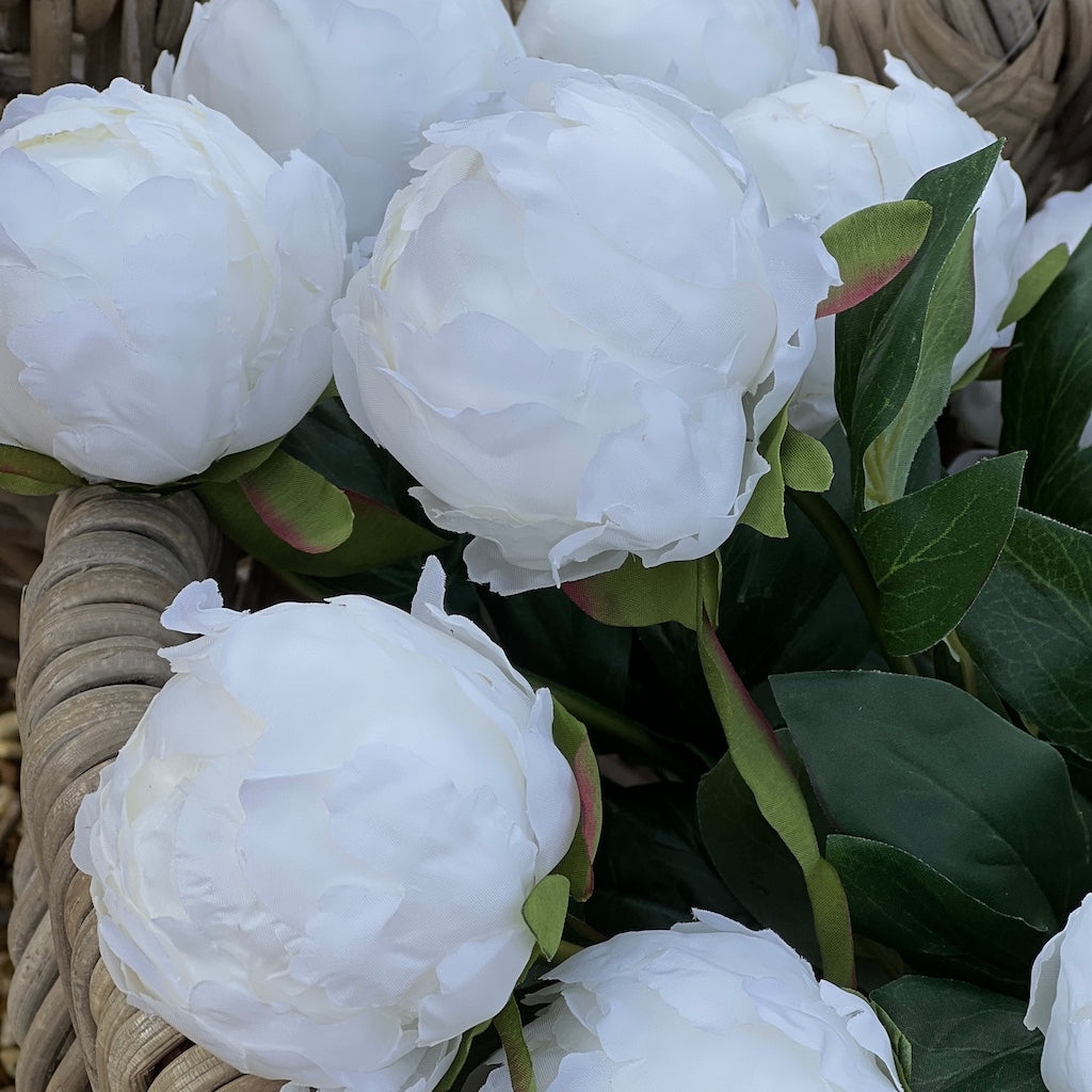 Faux White Peony In Bud