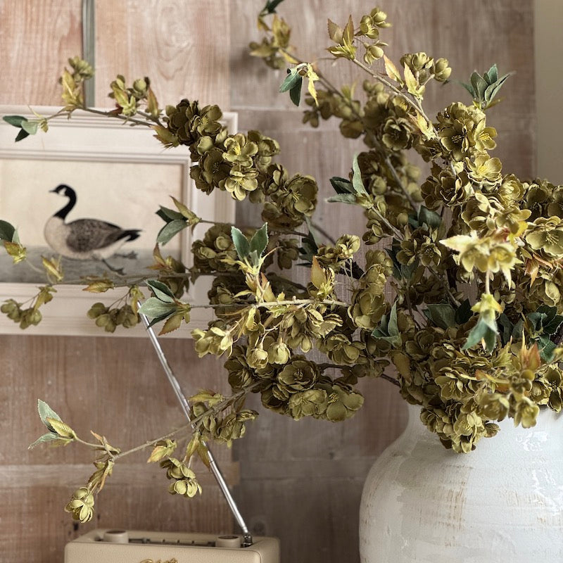 Olive Green Cherry Blossom Stem
