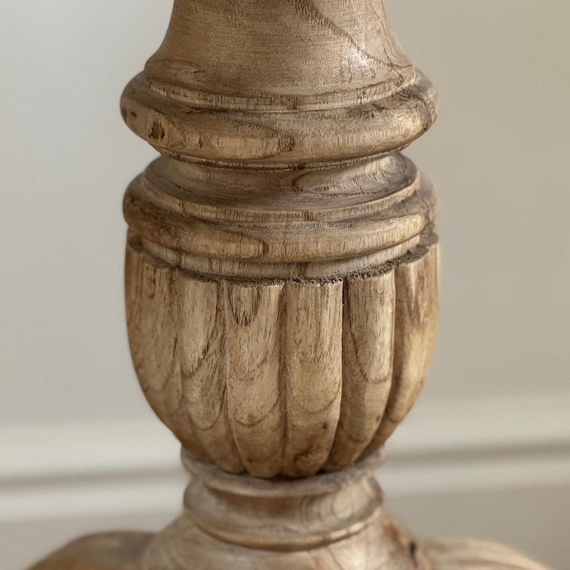 Turned Side Table Natural Wood Round