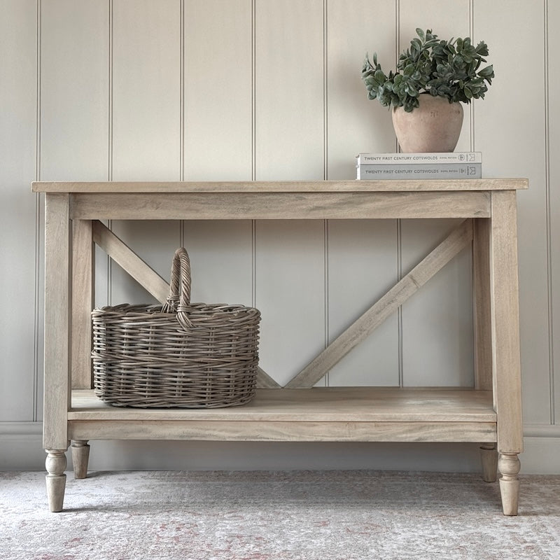 Camille Limewash Console Table
