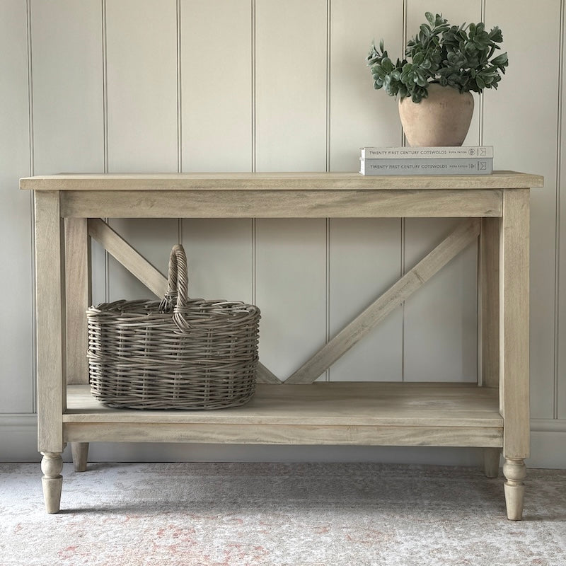Camille Limewash Console Table