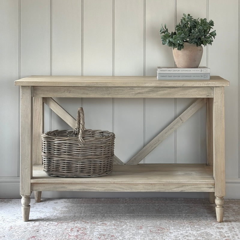 Camille Limewash Console Table