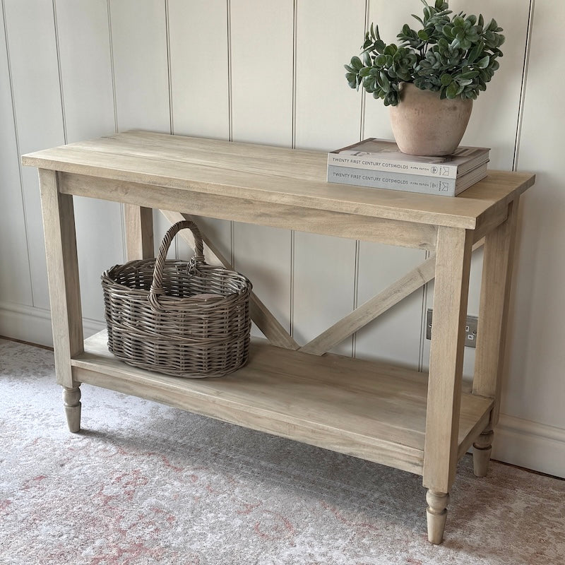 Camille Limewash Console Table