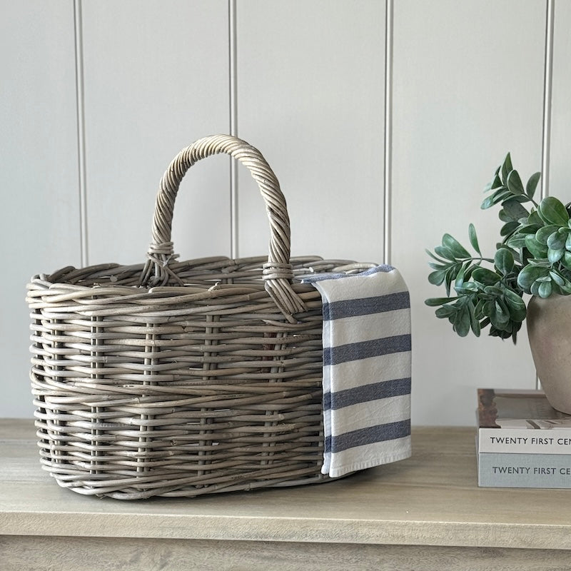 Hoop Handle Straight Sided Oval Basket