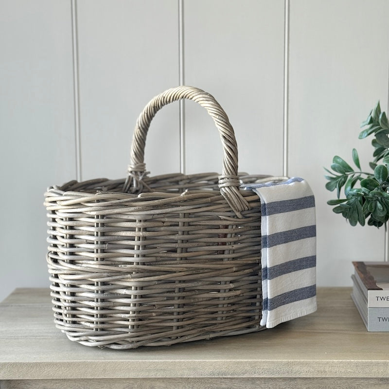 Hoop Handle Straight Sided Oval Basket