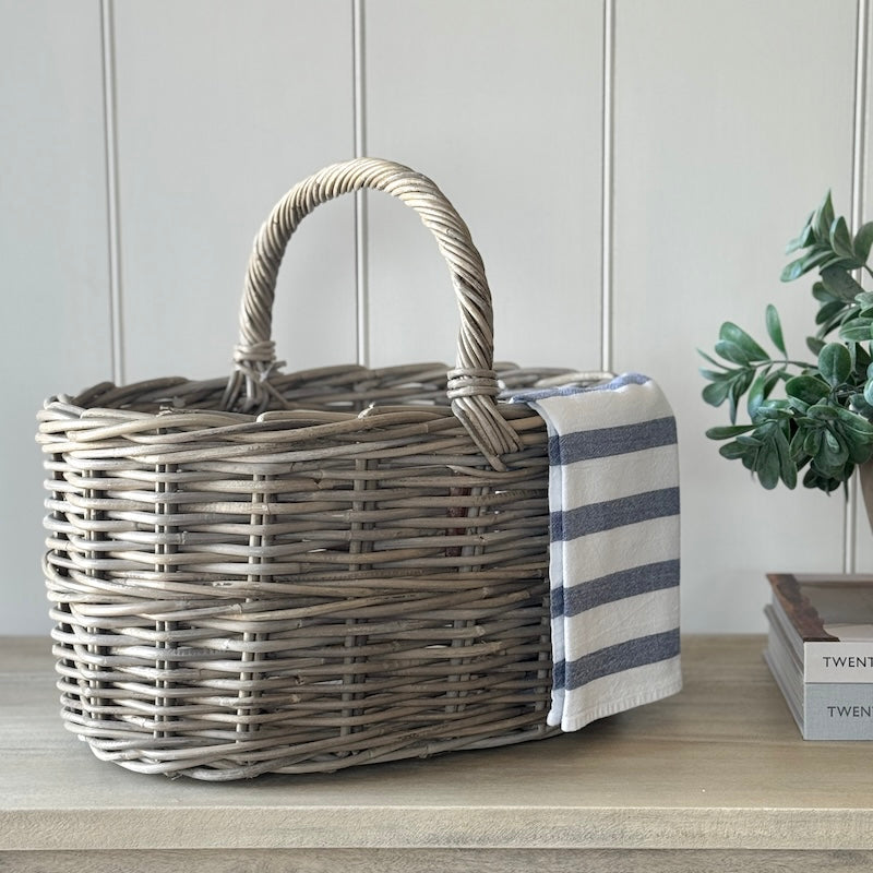 Hoop Handle Straight Sided Oval Basket