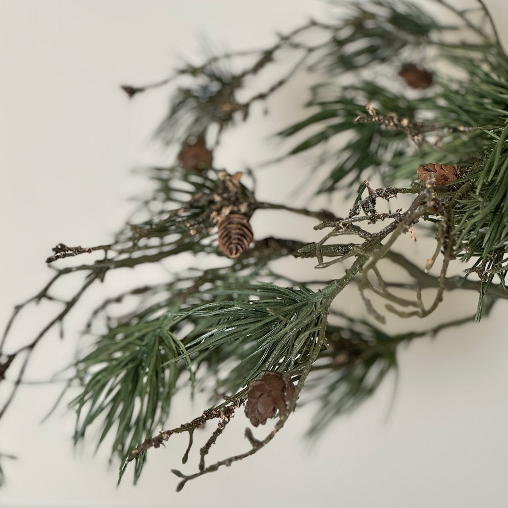 Faux Pine Stem Cones and Moss