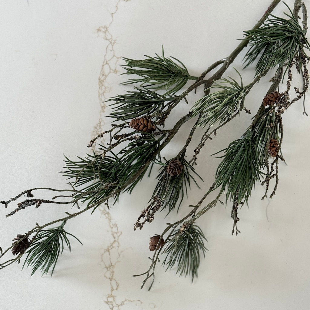 Faux Pine Stem Cones and Moss