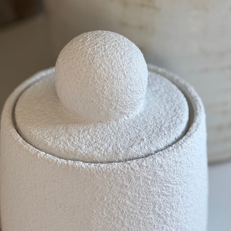 Small Textured Bobble Jar with Lid
