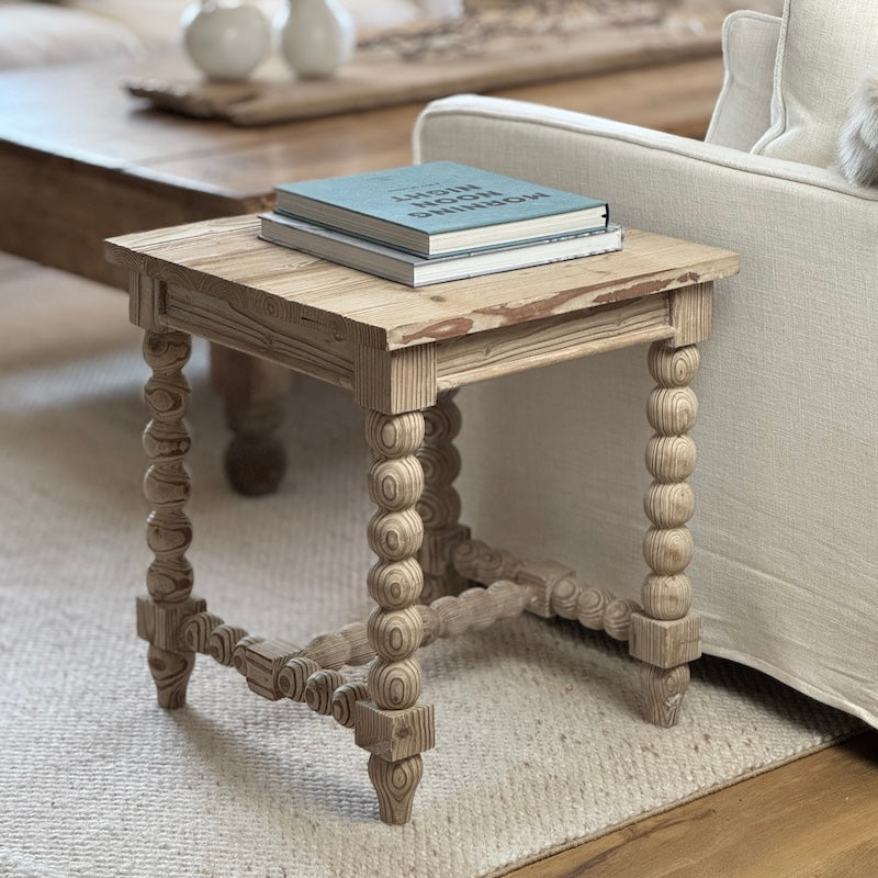 Light Wash Bobble Side Table