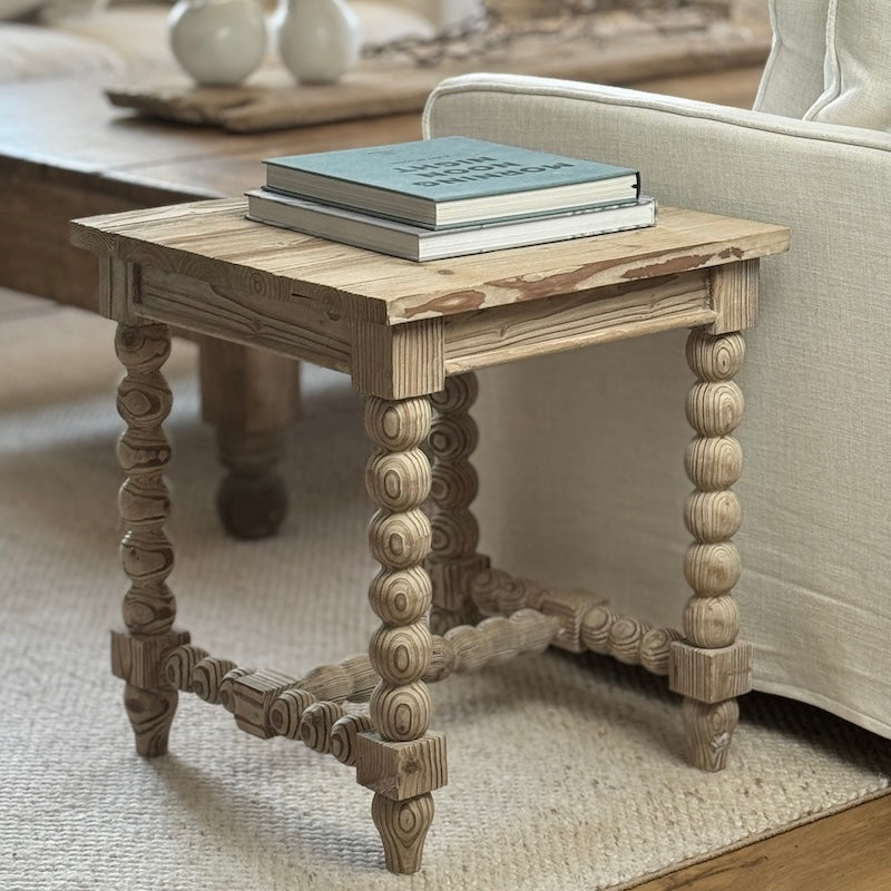 Light Wash Bobble Side Table