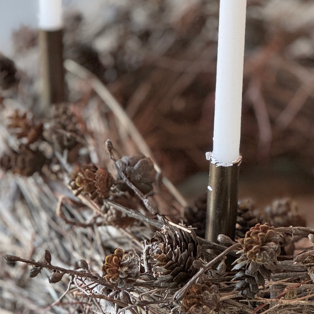 Scandi White Taper Candles Candle Spear