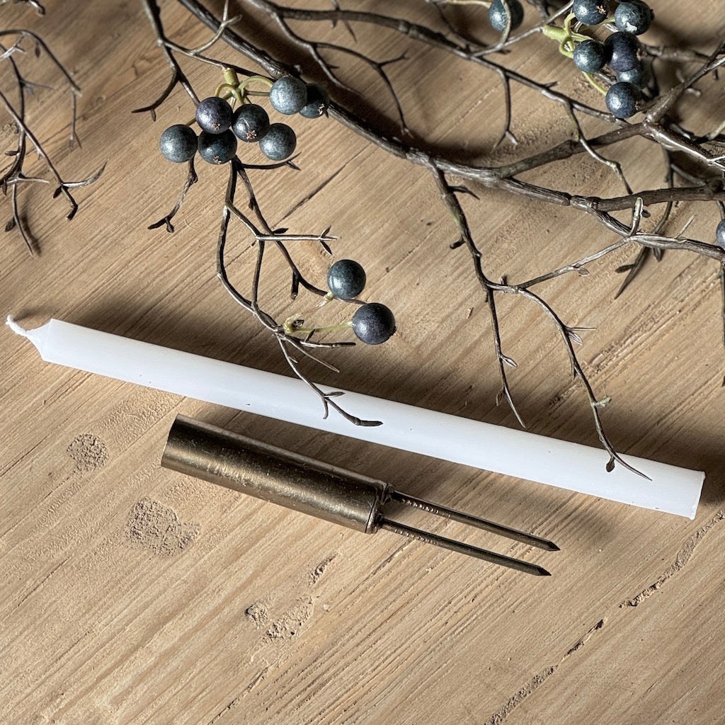 Scandi White Taper Candles Candle Spear