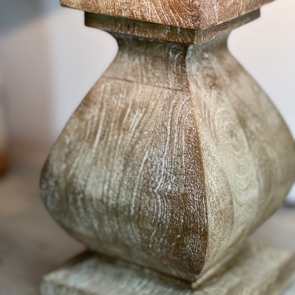 Small Chunky Solid Wood Table Lamp Aspen