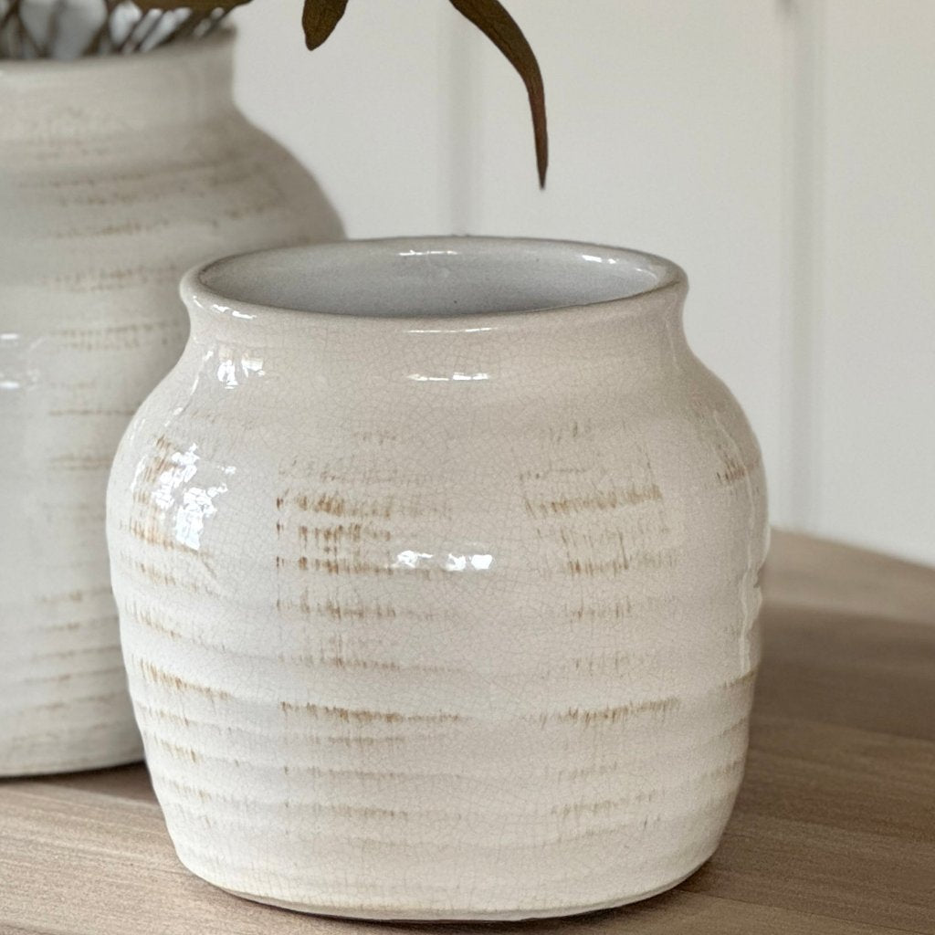 Notgrove Glazed Distressed Vase Pot