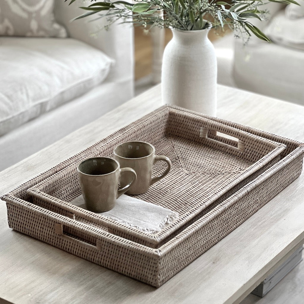 Tray Ratton Large Rattan Ottoman Trays – Cowshed Interiors