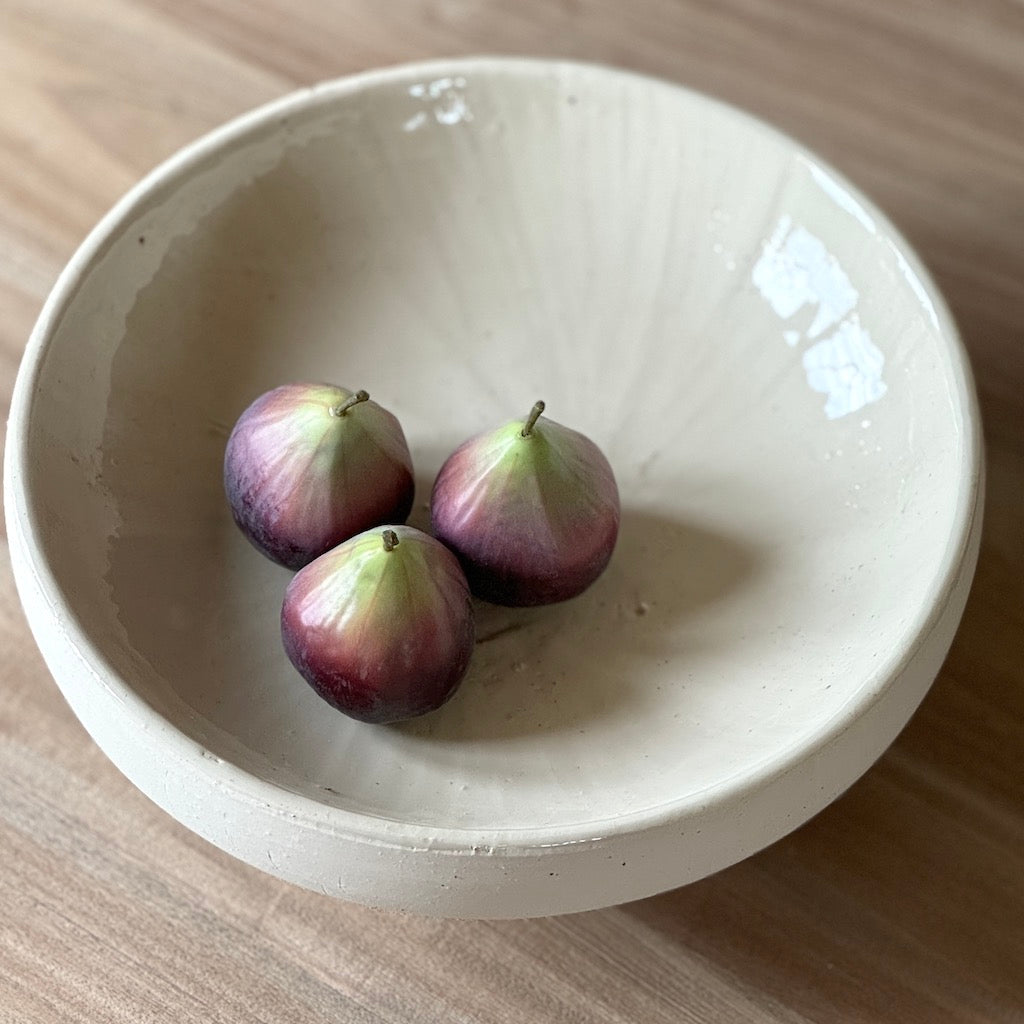 Cream Pedestal Decor Bowl