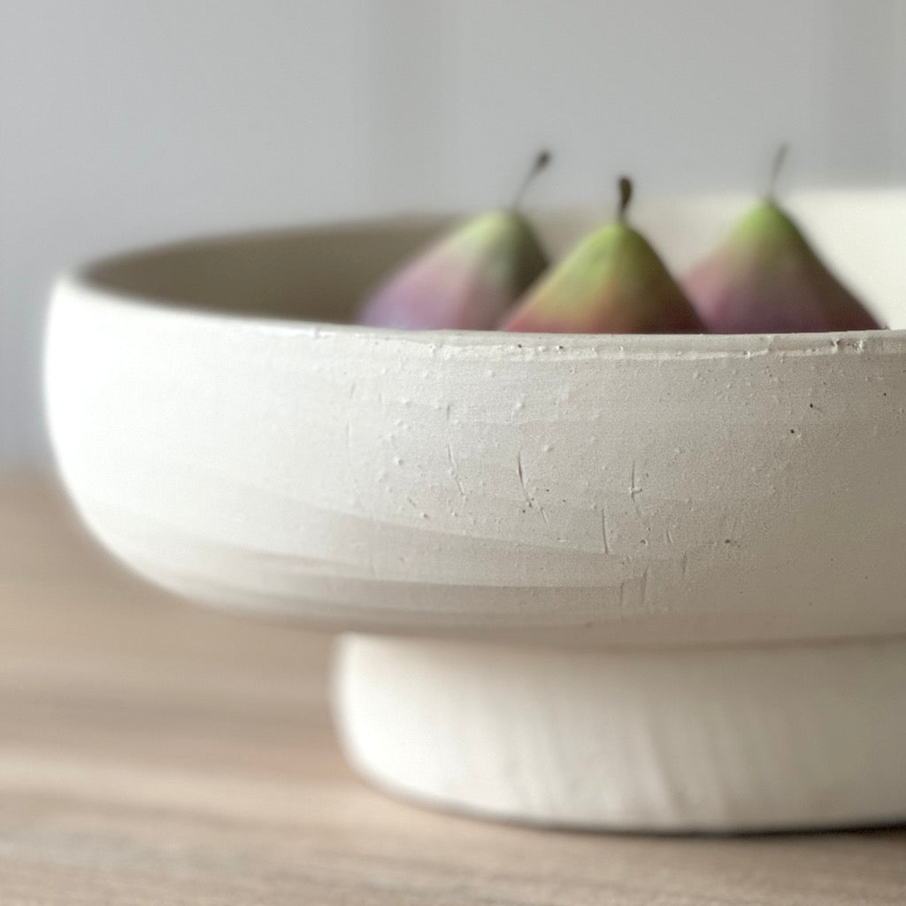 Cream Pedestal Decor Bowl