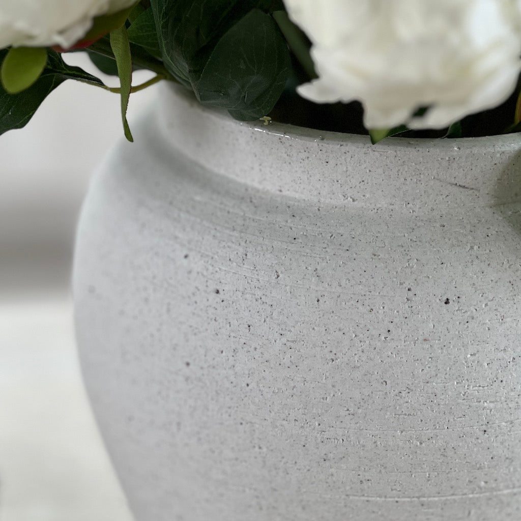 Matt White Ceramic Textured Vase