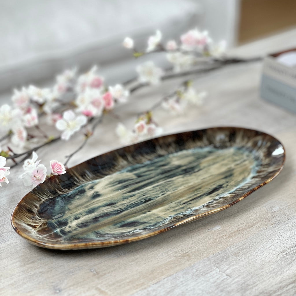 Ocean Glazed Bowl and Plate