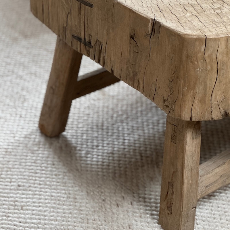 Vintage Reclaimed Heavyweight Chunky Wood Side Table