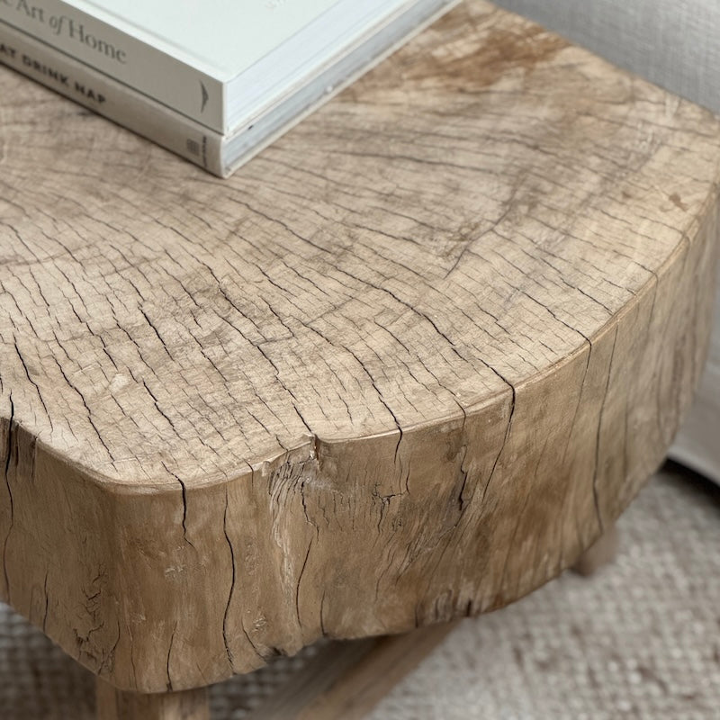 Vintage Reclaimed Heavyweight Chunky Wood Side Table
